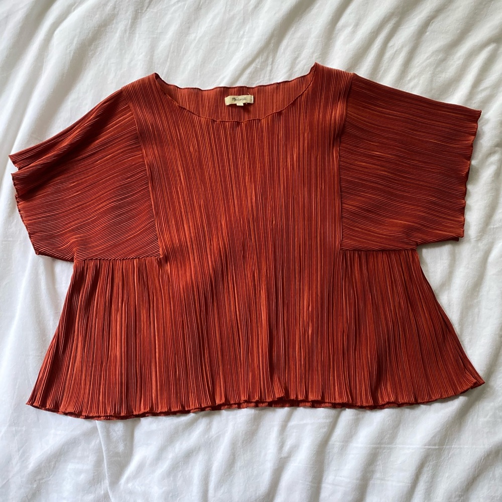 Madewell textured orange blouse